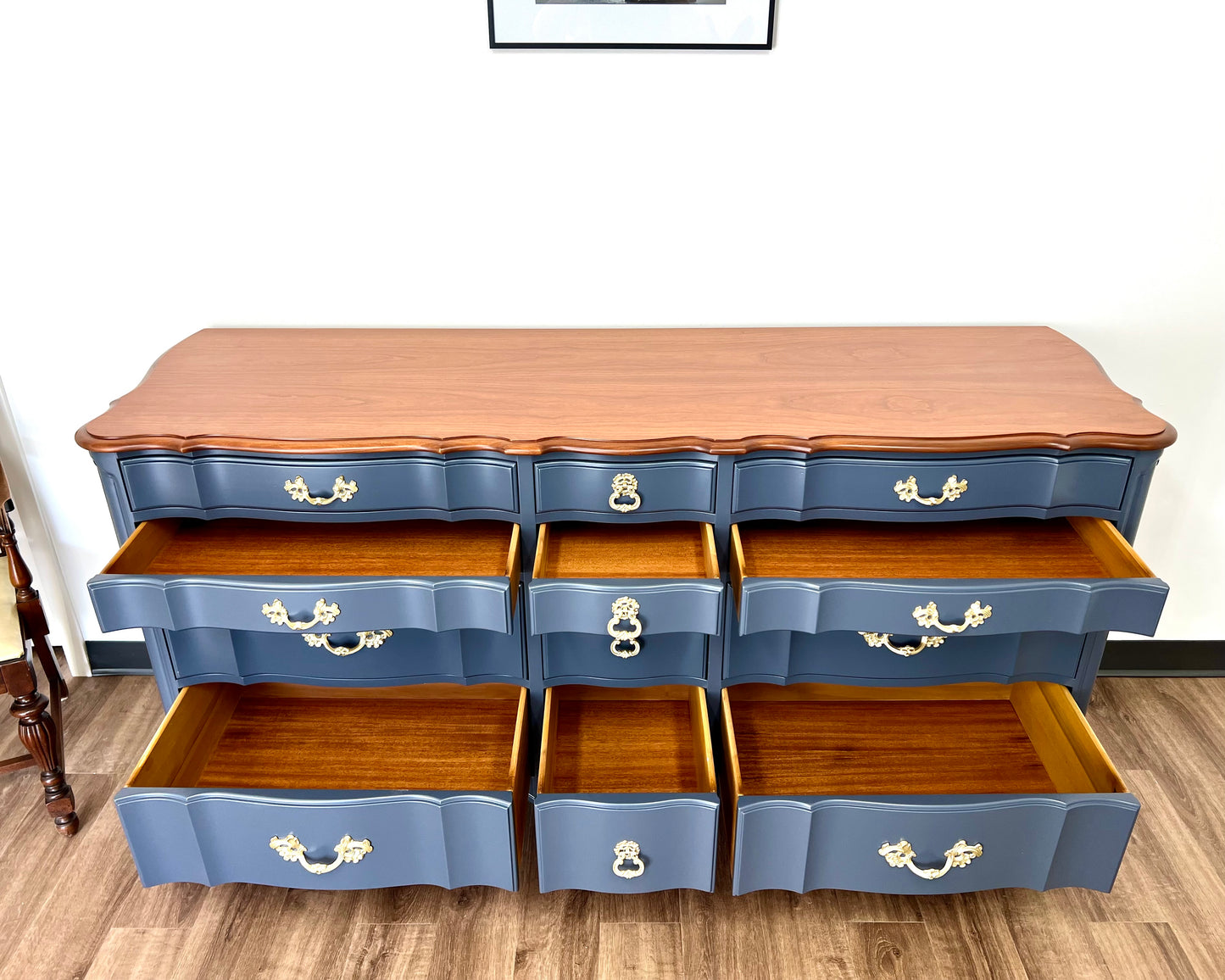 12-Drawer Dresser – Navy & Cherry Top