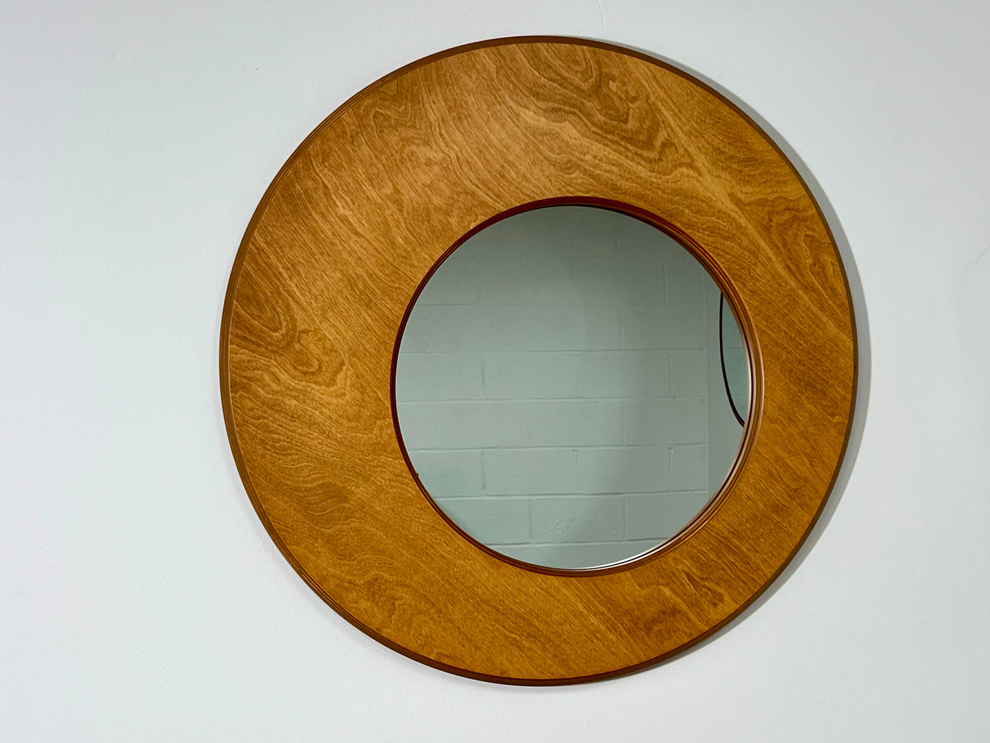 GOLDEN OAK — 30” Asymmetrical Round Mirror