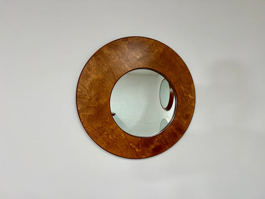 BROWN MAHOGANY — 30” Asymmetrical Round Mirror