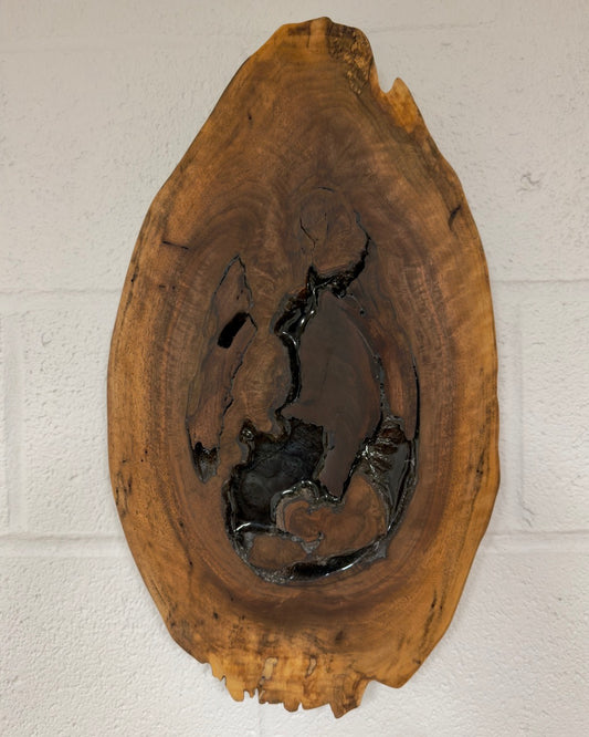 Walnut Wall Sculpture — Onyx Burl