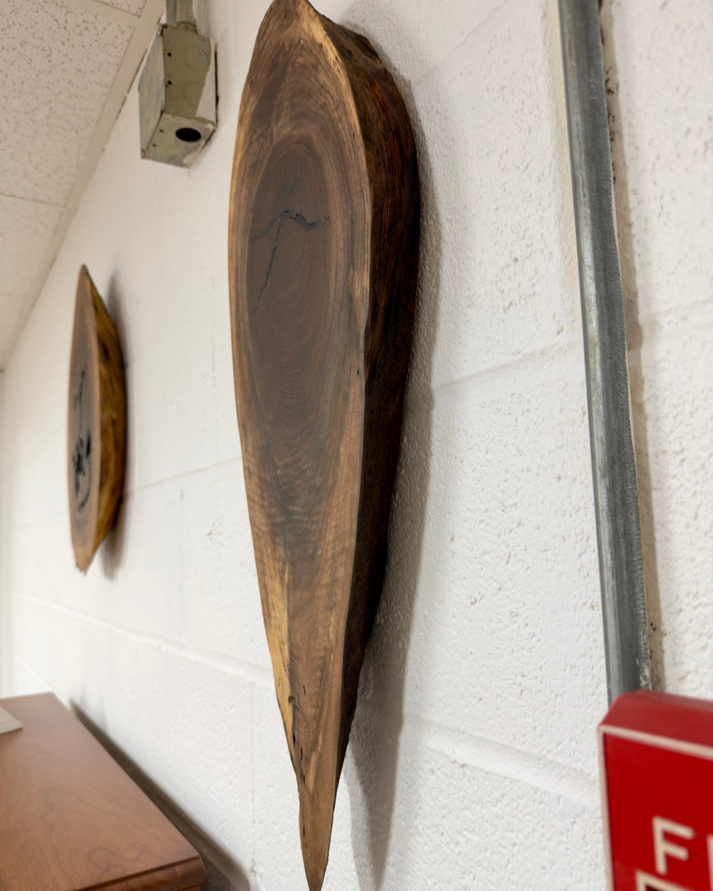Walnut Wall Sculpture — Teardrop Form