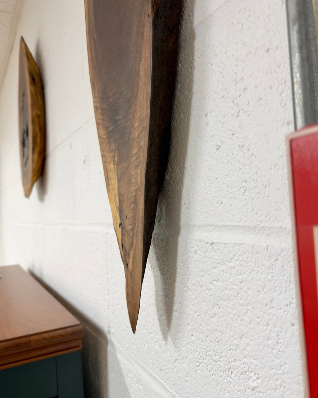 Walnut Wall Sculpture — Teardrop Form